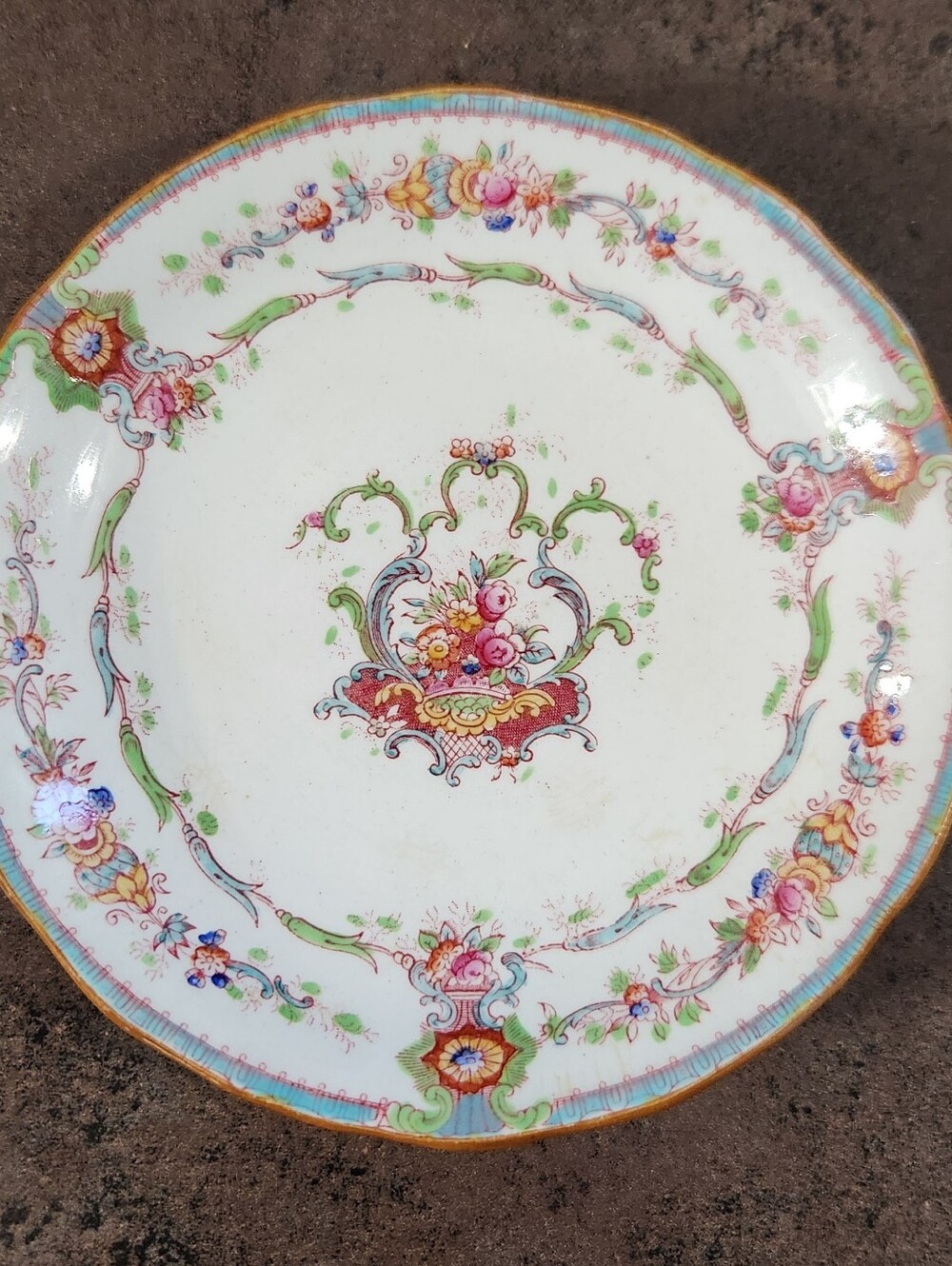 Antique Royal Cauldon Bone China 5" Bread Plate Floral Souvenir Pattern H9120